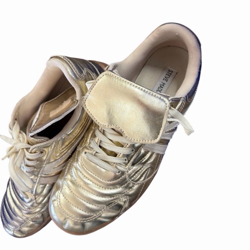 Steve Madden Metallic Gold Sneakers - Picture 2 of 2